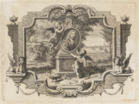 TvB G 2203
<br/>
Vignet met portret 1740
<br/>
<em>Philips, Jan Caspar (1680/1700-1775)</em>